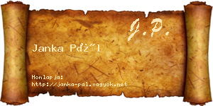 Janka Pál névjegykártya